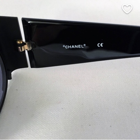 Chanel black oval sunglasses, circa 1995, adjustable nose pads - Picture 7 of 11